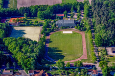 Aerial view of TUS 1908 Schaidt, sports facilities in the district Schaidt in Wörth am Rhein in the state Rhineland-Palatinate, Germany