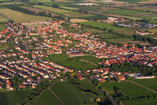 View of the town from the west in Dirmstein in the state Rhineland-Palatinate, Germany