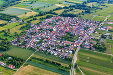 View of the town from the northeast in Venningen in the state Rhineland-Palatinate, Germany