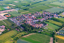 Aerial view of Village view from the northeast in Großfischlingen in the state Rhineland-Palatinate, Germany