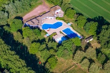 Aerial view of Outdoor pool in Steinfeld in the state Rhineland-Palatinate, Germany