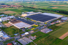 Interpark industrial area from the northwest in Offenbach an der Queich in the state Rhineland-Palatinate, Germany