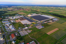 Aerial view of Interpark industrial area from the northwest in Offenbach an der Queich in the state Rhineland-Palatinate, Germany