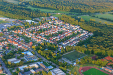 Gartenstadt settlement from the northwest in Kandel in the state Rhineland-Palatinate, Germany