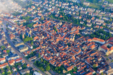 Aerial view of Weinstr in Bad Bergzabern in the state Rhineland-Palatinate, Germany