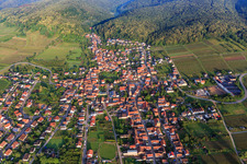 Wine-growing village from the east in Oberotterbach in the state Rhineland-Palatinate, Germany