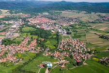 District Altenstadt in Wissembourg in the state Bas-Rhin, France seen from above