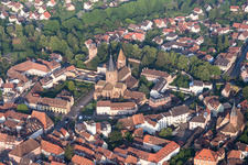 Wissembourg in the state Bas-Rhin, France from above