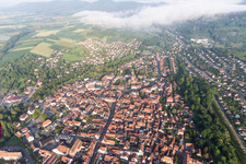 Wissembourg in the state Bas-Rhin, France from the plane