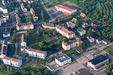 Bird's eye view of Wissembourg in the state Bas-Rhin, France