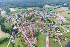 Forstfeld in the state Bas-Rhin, France from above