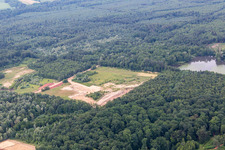 Aerial view of Clay mining in Kesseldorf in the state Bas-Rhin, France