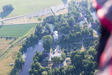 Aerial view of Odensjö in the state Kronoberg, Sweden