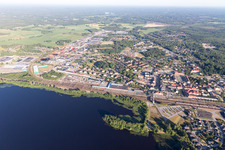 Aerial view of Aringsås in the state Kronoberg, Sweden