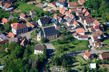 Aerial photograpy of Preuschdorf in the state Bas-Rhin, France