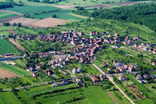 Aerial view of Village view in Dieffenbach-lès-Wœrth in the state Bas-Rhin, France