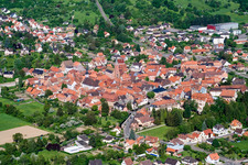 Wœrth in the state Bas-Rhin, France from above