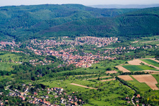 Reichshoffen in the state Bas-Rhin, France from above