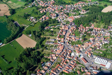 Gumbrechtshoffen in the state Bas-Rhin, France seen from a drone