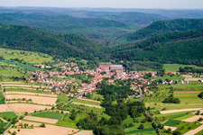 Bird's eye view of Zinswiller in the state Bas-Rhin, France