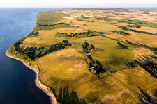 Fields and Forests of Moens Klint on the high shores of the Baltic sea in Borre in Region Sjaelland, Denmark
