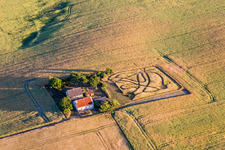 Borre in the state Zealand, Denmark seen from a drone