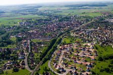 Town View of the streets and houses of the residential areas in Ingwiller in Grand Est, France