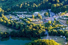 (DK), Møns Klint Resort and Camping in Borre in the state Zealand, Denmark from the plane