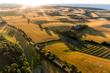 Borre in the state Zealand, Denmark from the drone perspective