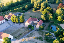Drone image of Klintholm Mon (DK), Klintholm Gods in Borre in the state Zealand, Denmark