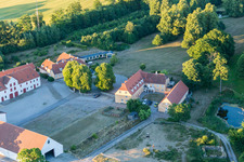 Borre in the state Zealand, Denmark seen from a drone