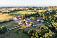 Klintholm Mon (DK), Klintholm Gods in Borre in the state Zealand, Denmark seen from a drone