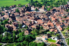 Bird's eye view of Neuwiller-lès-Saverne in the state Bas-Rhin, France