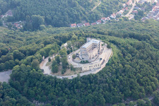 Oberhambach, Hambach Castle in the district Diedesfeld in Neustadt an der Weinstraße in the state Rhineland-Palatinate, Germany from the drone perspective
