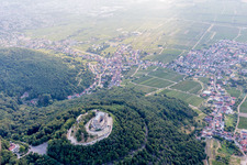 Oberhambach, Hambach Castle in the district Diedesfeld in Neustadt an der Weinstraße in the state Rhineland-Palatinate, Germany seen from a drone