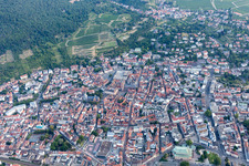 Drone recording of Neustadt an der Weinstraße in the state Rhineland-Palatinate, Germany