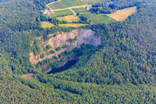 Basalt lake in the Pechsteinkopf nature reserve - old quarry in Forst an der Weinstraße in the state Rhineland-Palatinate, Germany