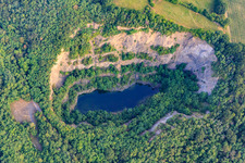 Oblique view of Basalt quarry in Forst an der Weinstraße in the state Rhineland-Palatinate, Germany