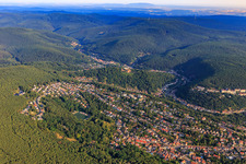 View of the town from the south in the district Seebach in Bad Dürkheim in the state Rhineland-Palatinate, Germany