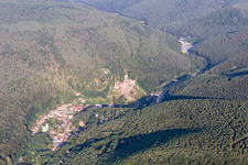 Aerial view of District Hardenburg in Bad Dürkheim in the state Rhineland-Palatinate, Germany
