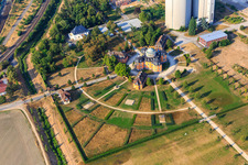 Hermitage Waghäusel in Waghäusel in the state Baden-Wuerttemberg, Germany from the plane