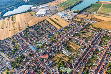 Aerial photograpy of District Wiesental in Waghäusel in the state Baden-Wuerttemberg, Germany