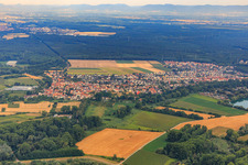 View of the town from the east in the district Sondernheim in Germersheim in the state Rhineland-Palatinate, Germany