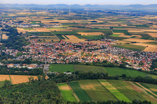 Aerial view of Village view from the east in Hördt in the state Rhineland-Palatinate, Germany