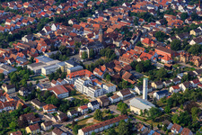 Aerial view of Residential and office building between Goethe- and Marktstr in Kandel in the state Rhineland-Palatinate, Germany