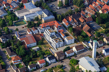 Aerial photograpy of In the city center in Kandel in the state Rhineland-Palatinate, Germany