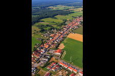Aerial view of Saarstraße from the northeast in Kandel in the state Rhineland-Palatinate, Germany