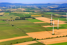Aerial photograpy of Wind turbines in Minfeld in the state Rhineland-Palatinate, Germany