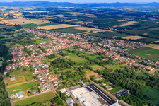 View of the town from the east in the district Schaidt in Wörth am Rhein in the state Rhineland-Palatinate, Germany