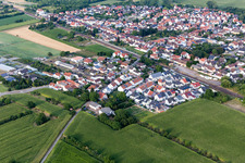 District Berghausen in Römerberg in the state Rhineland-Palatinate, Germany seen from above